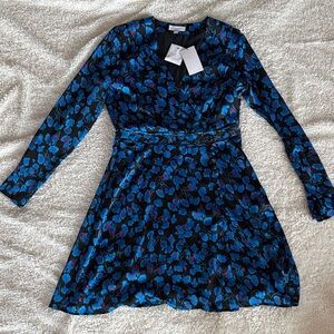 Equipment Black and Blue Floral Blouse - NEW/NEVER WORN